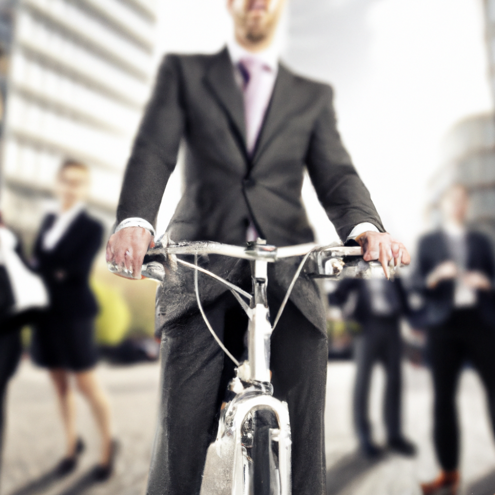 bike and business people